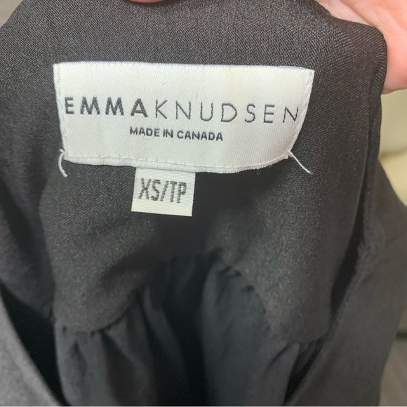 EMMA Knudsen Black Babydoll Mini Shift Dress Ruffles Relax Fit 1/2 Sleeve Sz XS - Picture 8 of 12